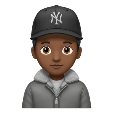 Cappellino New Era New York nero e persona con giubbotto di pecora grigio e anche la lana grigia sticker