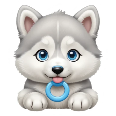 Baby Husky puppy with pacifier sticker