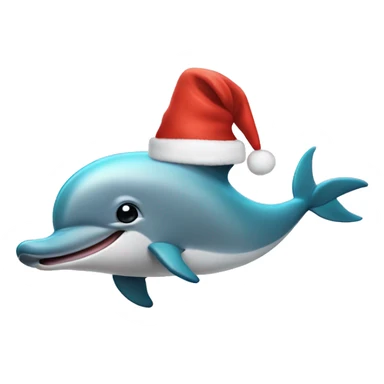 Dolphin with a christmas hat sticker
