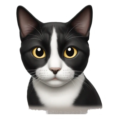 Tuxedo cat with black and white nose sticker