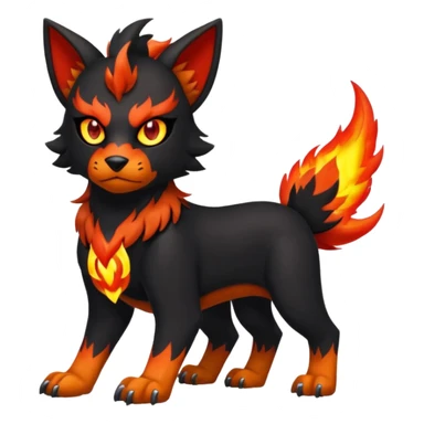 Elemental cool badass fierce realistic bulky evil Houndour-Litten-Sprigatito-hybrid-fusion-creature (full body) sticker