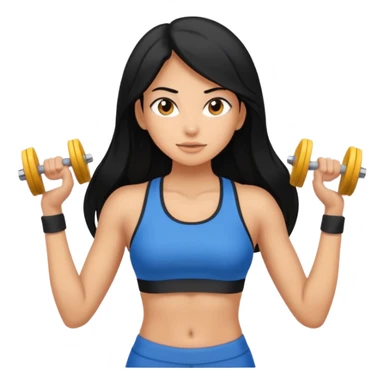 Long black hair girl with gym aesthetic  sticker