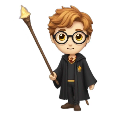Harry potter with his wand sticker