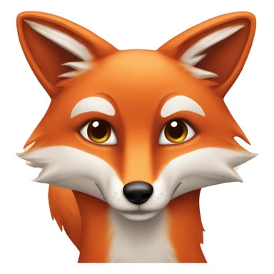lush red fox face with heart shaped eyes sticker