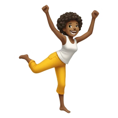 Women kicking her legs in love sticker