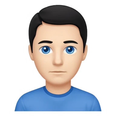 Anthony Field black hair, blue eyes, blue shirt sticker