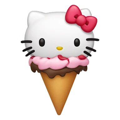 Hello kitty with icecream sticker