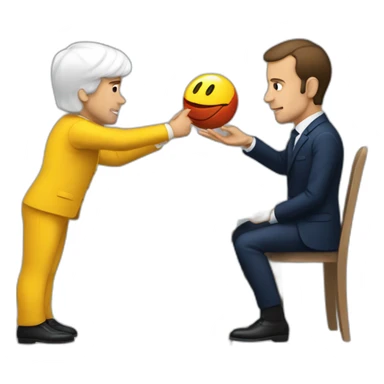 Macron qui joue a la play sticker