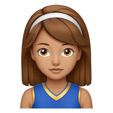 cheerleader with brown hair and a blue and gold uniform  sticker
