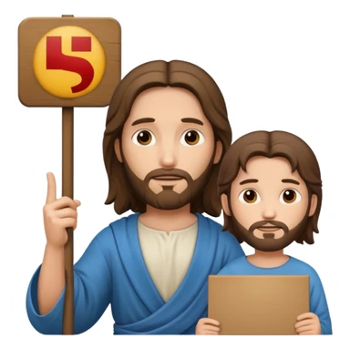 Jésus avec une pancarte dans ses mains dans ses mains sticker