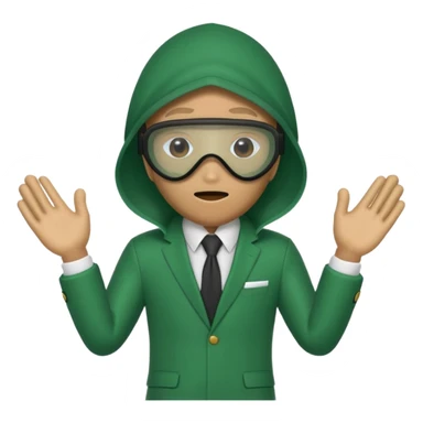 emoji style Squid Game player in green suit sticker