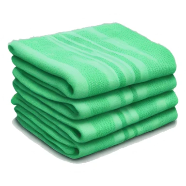 Realistic folded mint green dish towel sticker