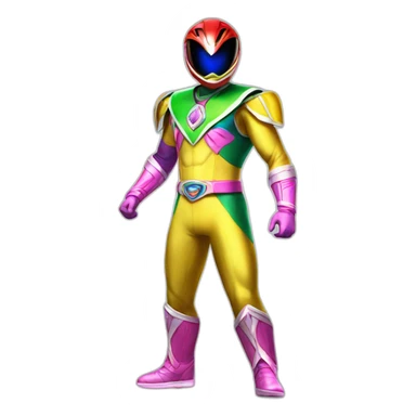 rainbow Power ranger full body sticker