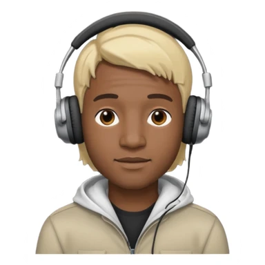 blonde black man wearing headphones sticker