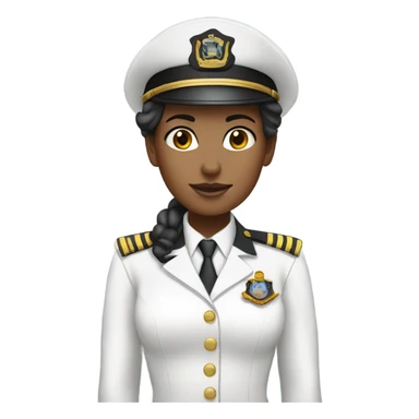 Ship Captain Woman white Skin , white Uniform  sticker