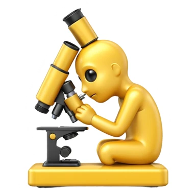 Make a thinking emoji along with a microscope. sticker