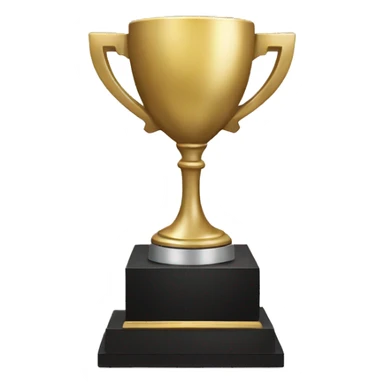 a classic victory emoji holding a trophy sticker