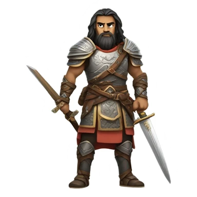 long haired bearded metin2 warrior sticker
