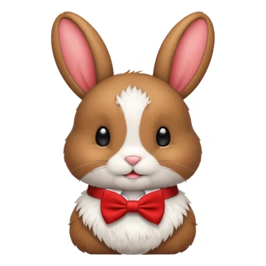 brown bunny with red bowtie sticker