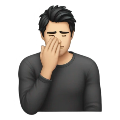 dark hair man facepalm sticker