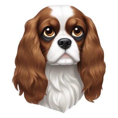 Brown and white cavalier King Charles with one brown eye one blue eye sticker