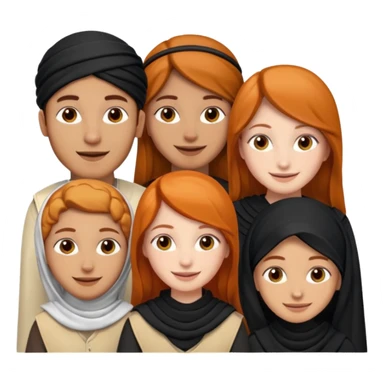 Two Arab guys two Arab girls and one ginger girl sticker
