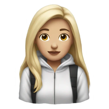 Blonde girl with panda hoddie sticker