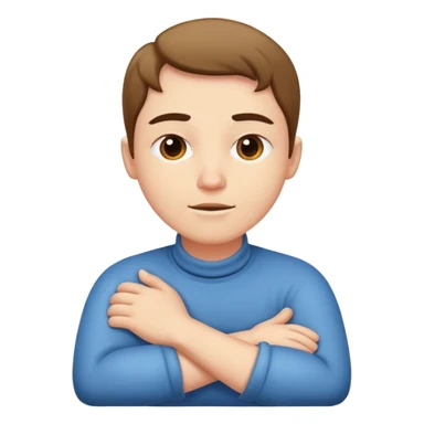 Person with arms crossed around there throat sticker