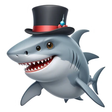 shark with tophat sticker