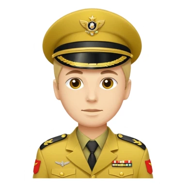 Eine salutierenden Emoji (Hautfarbe: gelb ) in Armee Klamotten männlich salutierend salutierend  sticker