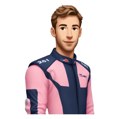 pierre gasly on a pink horse sticker