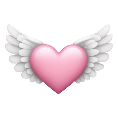 Pink heart with angel wings sticker