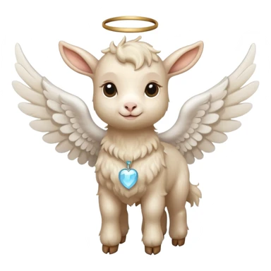beige baby goat with angel wings  sticker