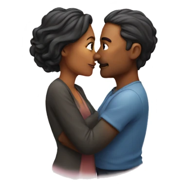 husband and wife in a heart kiss sticker
