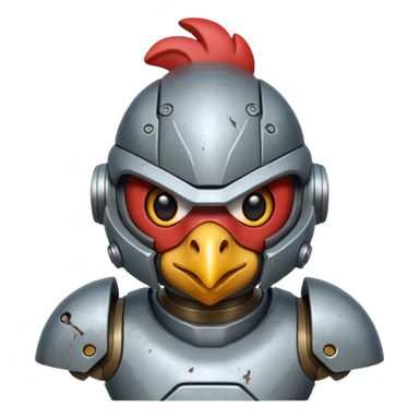 Mecha battle chicken humanoid creature but more human than chicken sticker