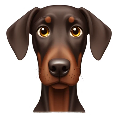 Male chocolate Doberman with floppy ears sticker