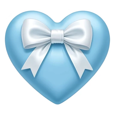 Light blue heart with wrapped white bow sticker