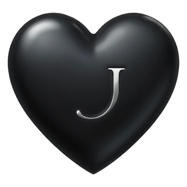 A black heart with the letter "J" in the middle sticker