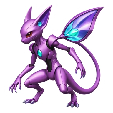 Futuristic armored cyber-Mewtwo-Sableye-Genesect-Deoxys-Espeon-alien-hybrid-fusion sticker