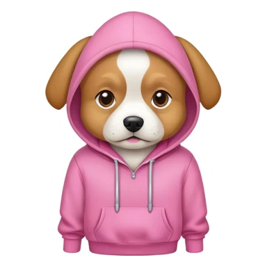 dog wearing a hoodie that’s pink sticker