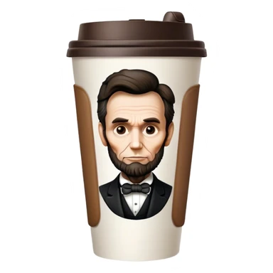 Abraham Lincoln if he were a to-go cup of coffee sticker