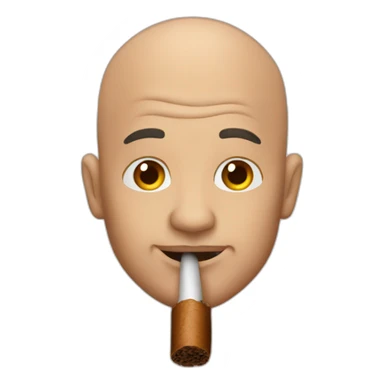 bald man with cigar sticker