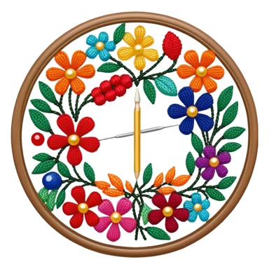 Create a harmonious and well-composed icon that represents the hobby of beadwork. The design should feature colorful beads, thread, and a beading needle or tool in a balanced arrangement. The elements should flow naturally, reflecting the creativity and precision of the craft. Ensure the composition is clean and aesthetically pleasing, with vibrant yet balanced colors. The background should be transparent. sticker