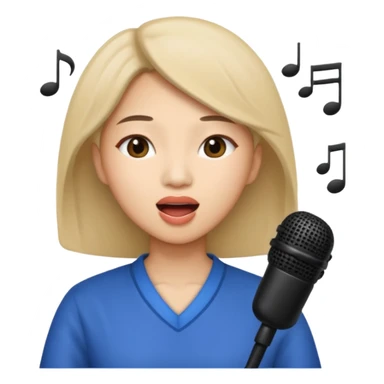 asian woman singing remove microphone sticker