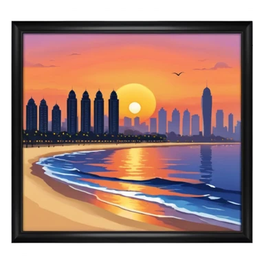 Mumbai sunset at Worlu sticker