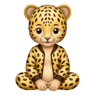 baby with leopard patterned clothes sticker