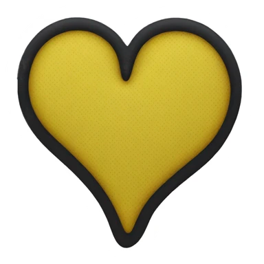 Half black and yellow heart sticker