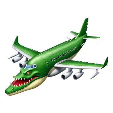 An airplane that has a crocodile head on the front  sticker
