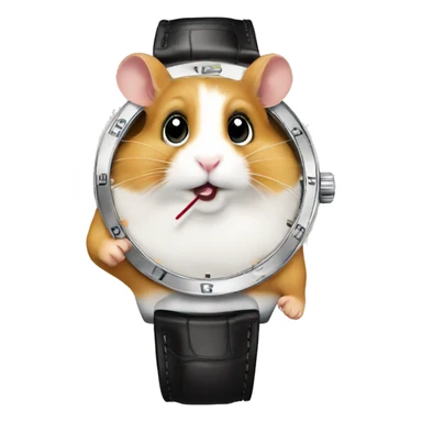 hamster shows what time it is on his rolex watch sticker