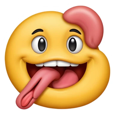 Tongue sticking out between twofingers sticker